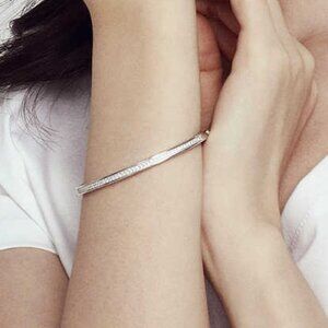 NWT Sterling Silver Single Row Zircon Bangle Bracelet